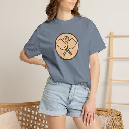 Vintage Pickleball Badge Tee Pickler Crest Minimalist Unisex Shirt