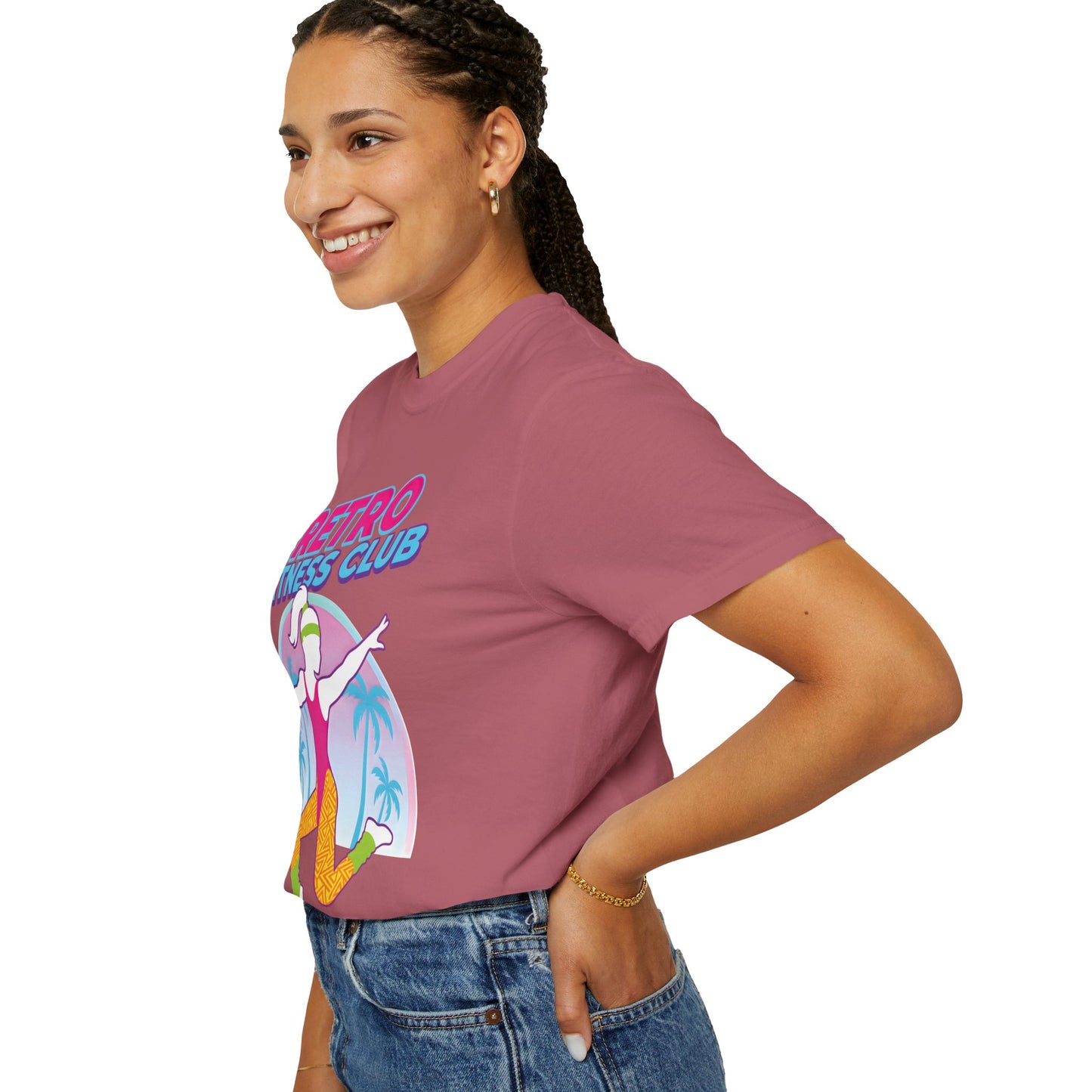 Retro Fitness Club 80s Aerobics Graphic Tee | Vintage Gym Shirt Women