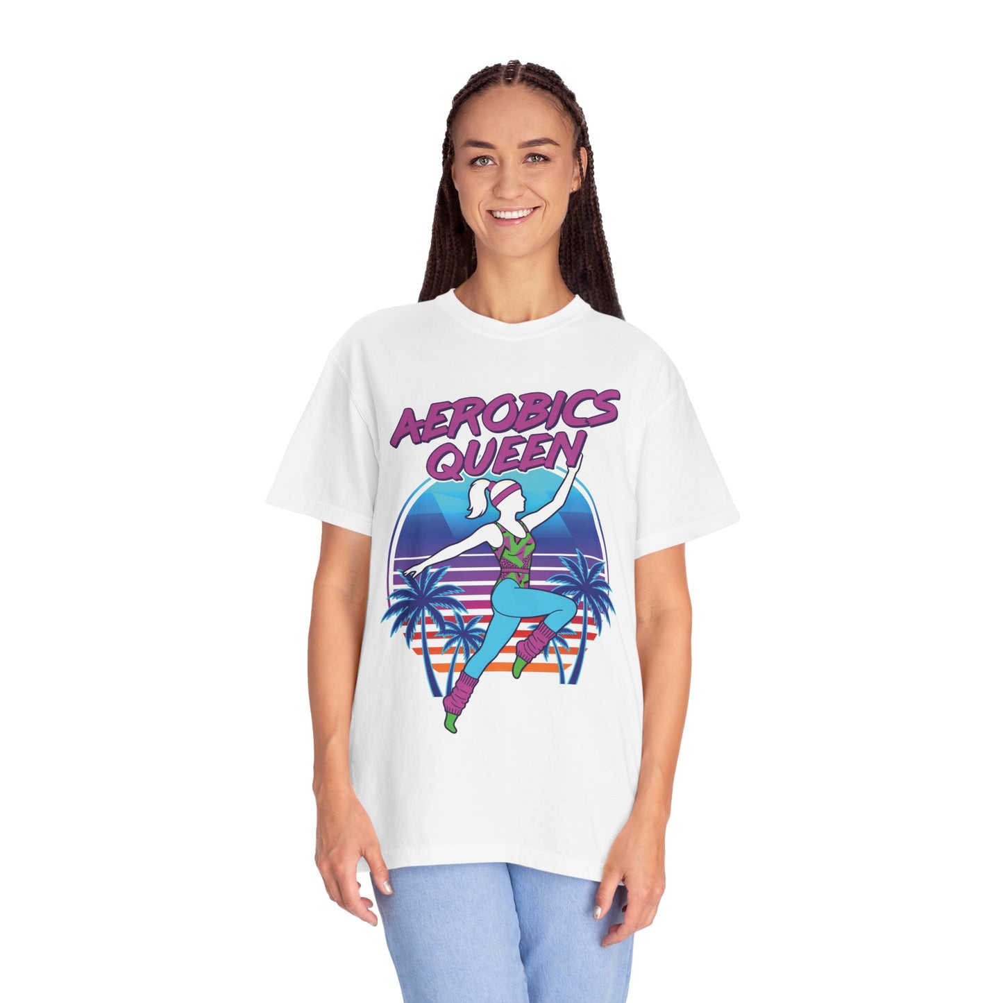 Aerobics Queen Retro 80s Dance Graphic Tee | Vintage Workout Shirt Women