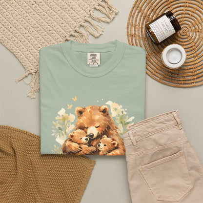 Mother Bear and Cubs Watercolor Tee | Wildlife Art Shirt | Mother Nature Gift | Unisex