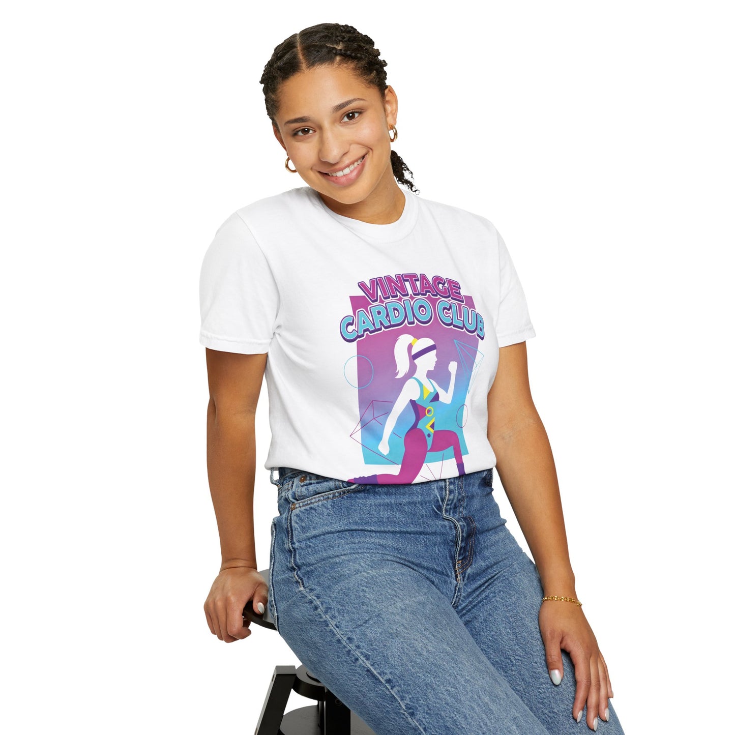 Vintage Cardio Club Retro 80s Lunge Graphic Tee | Workout Shirt Women