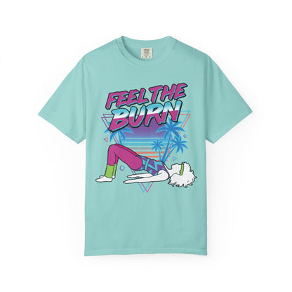 Feel the Burn Neon 80s Aerobics Graphic Tee | Retro Workout Shirt Women