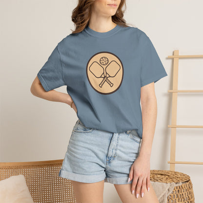 Vintage Pickleball Badge Tee Pickler Crest Minimalist Unisex Shirt