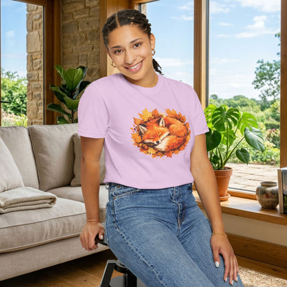 Sleeping Fox Watercolor Graphic Tee | Cozy Woodland Animal Shirt | Nature Lover Gift