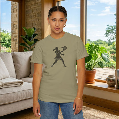 Pickleball Female Silhouette Icon Tee Minimalist Pickler Graphic Women T-Shirt
