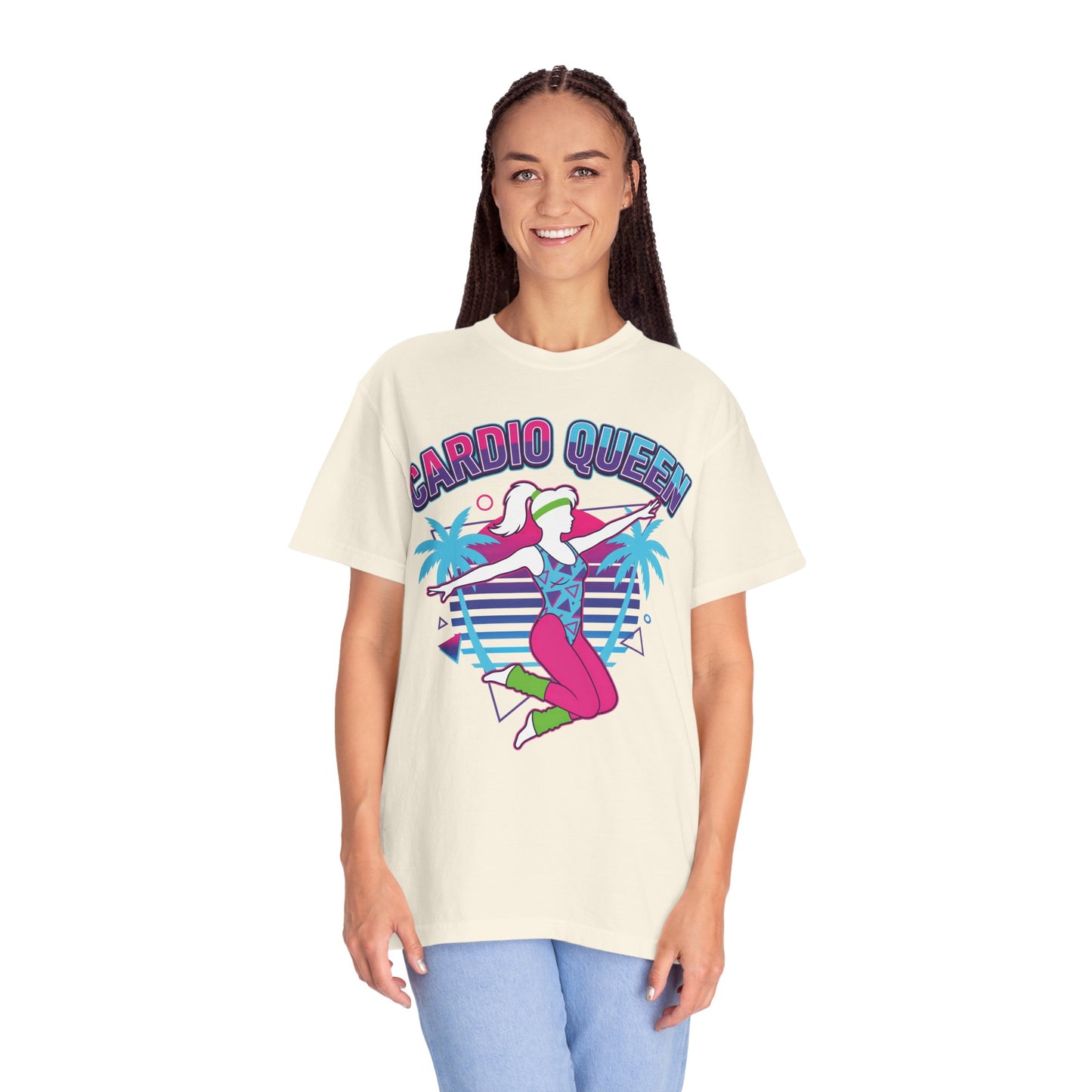 Cardio Queen Retro 80s Aerobics Graphic Tee | Vintage Workout Shirt Women