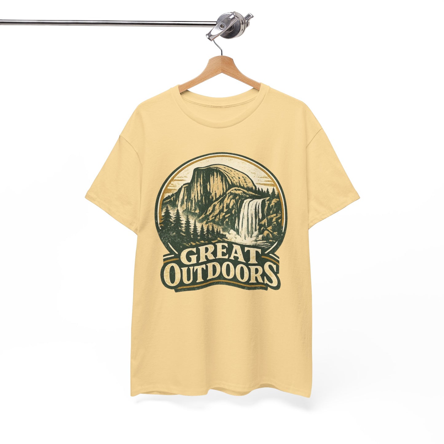 Great Outdoors Retro Badge Tee | Yosemite Half Dome Graphic Shirt | Camping Gift