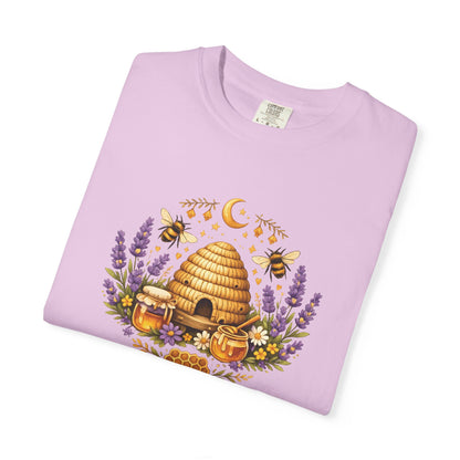 Beehive Honey and Lavender Tee | Vintage Nature Art Shirt | Botanical Garden Gift