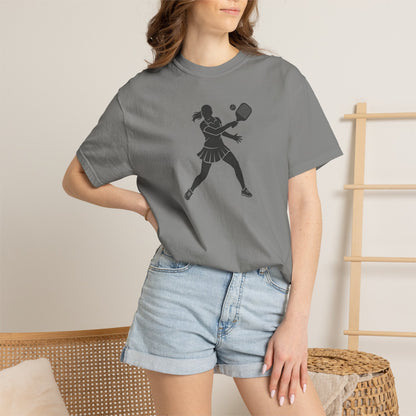 Pickleball Female Silhouette Icon Tee Minimalist Pickler Graphic Women T-Shirt