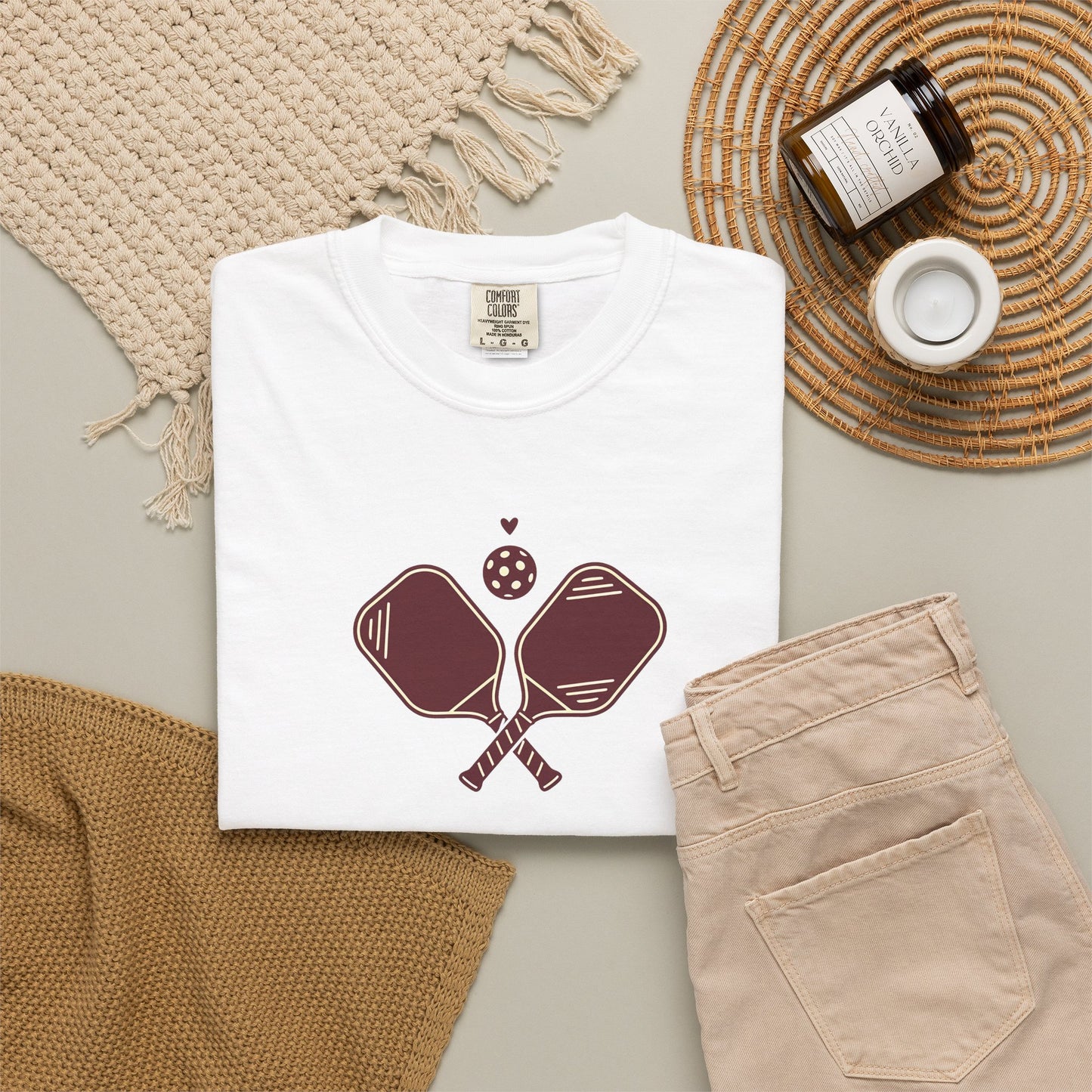 Pickleball Heart Icon Tee Pickler Love Minimalist Graphic Unisex Shirt