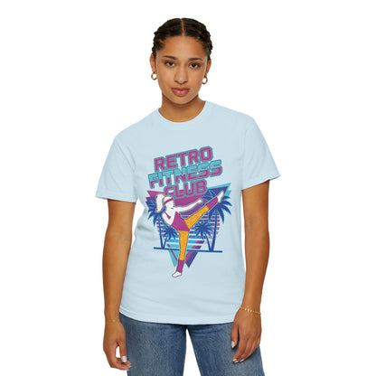 Retro Fitness Club High Kick 80s Tee | Vintage Aerobics Shirt Women