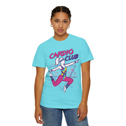 Cardio Club Retro 80s Grid Aerobics Graphic Tee | Vintage Gym Shirt Women