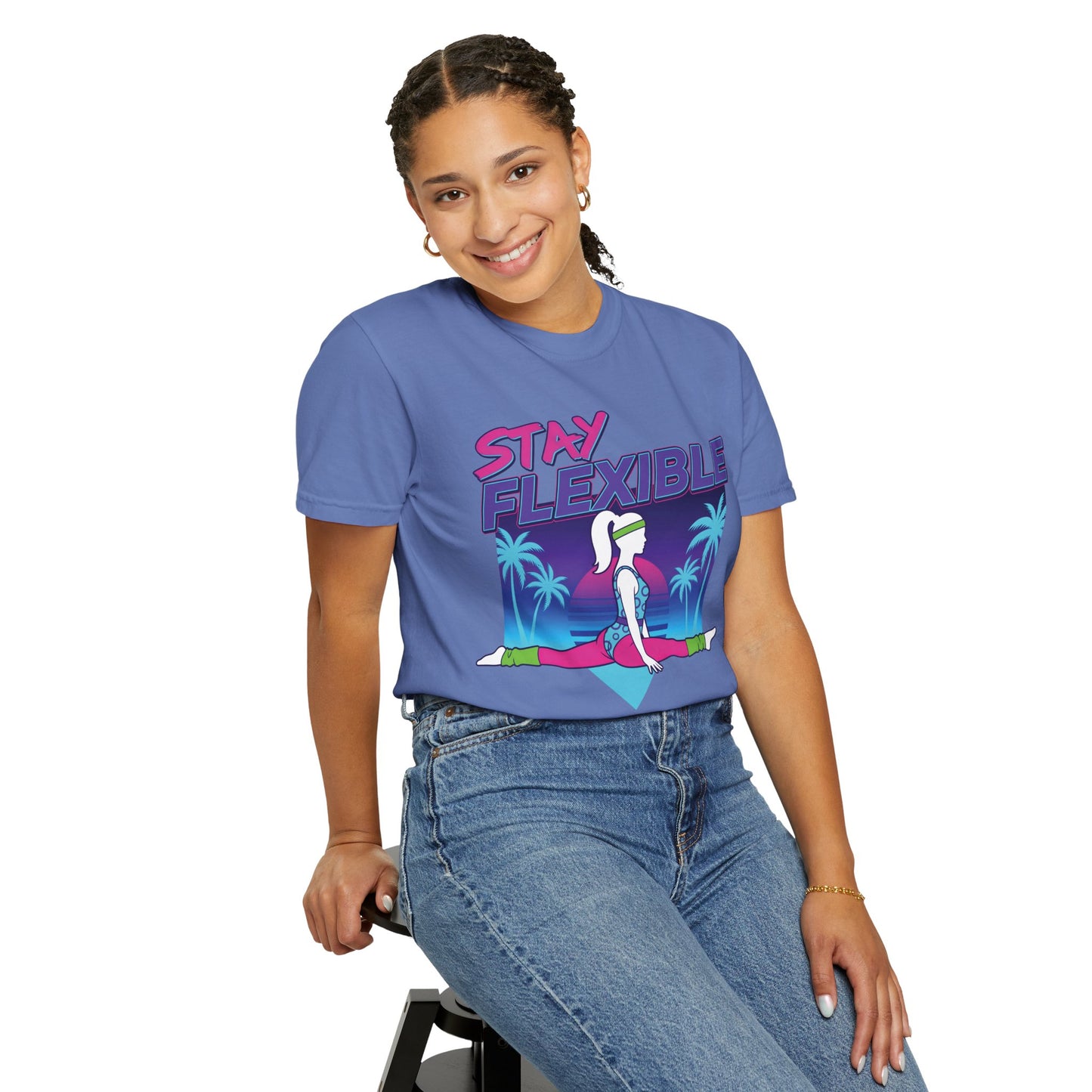 Stay Flexible Retro 80s Splits Aerobics Tee | Vintage Gym Shirt Women