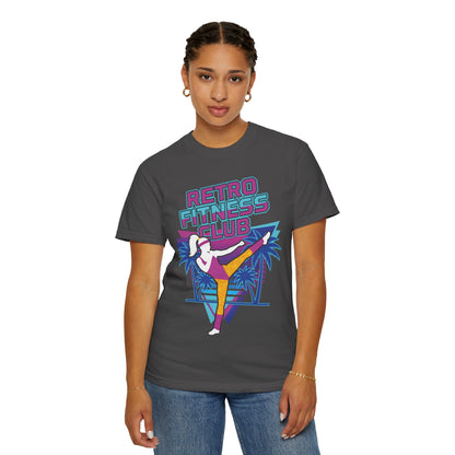 Retro Fitness Club High Kick 80s Tee | Vintage Aerobics Shirt Women