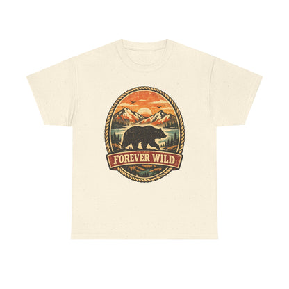 Grizzly Bear Forever Wild Badge Tee | Vintage National Park Shirt | Nature Lover Gift