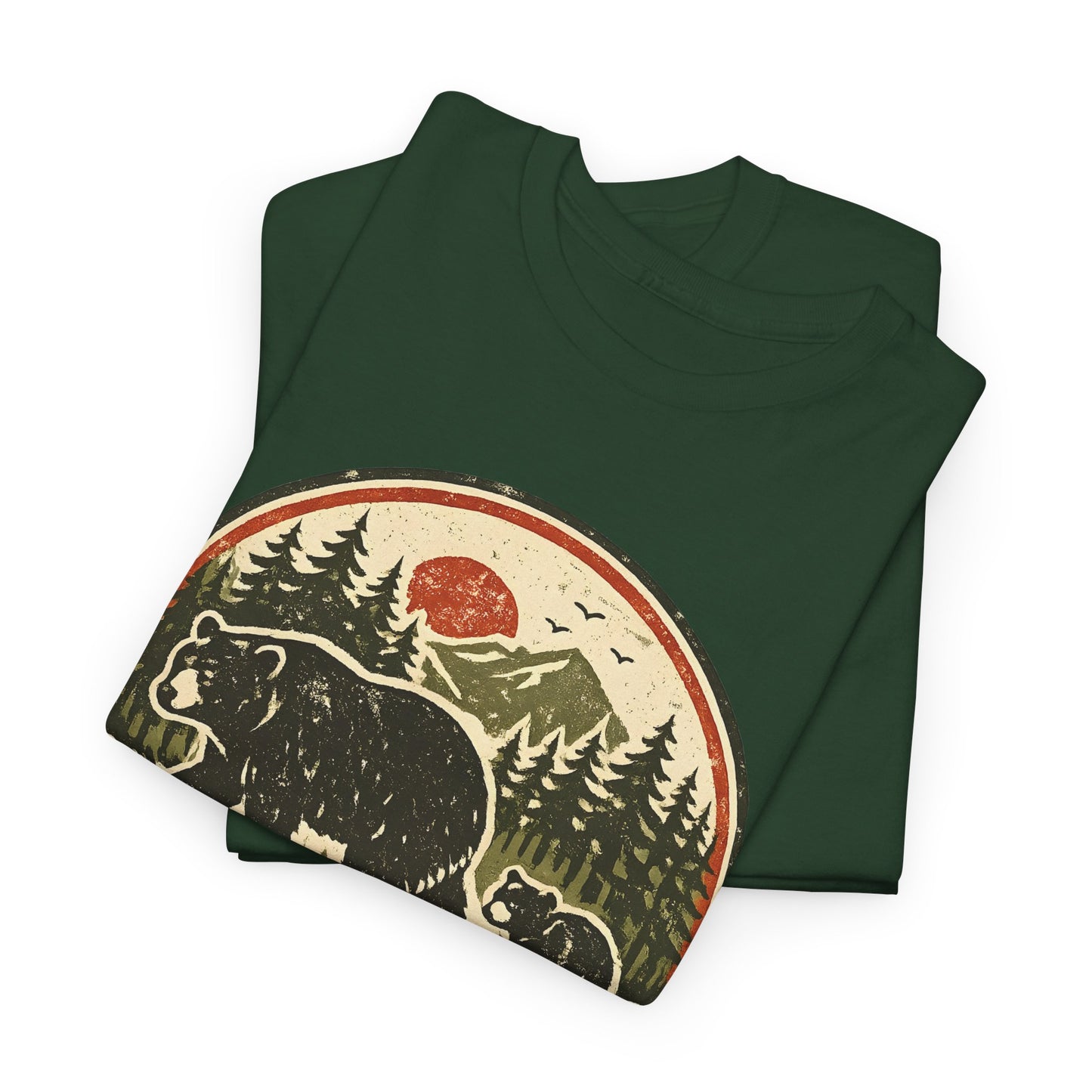 Bear and Cub Retro Badge Tee | Protect What's Wild | Wildlife Lover Gift | Unisex