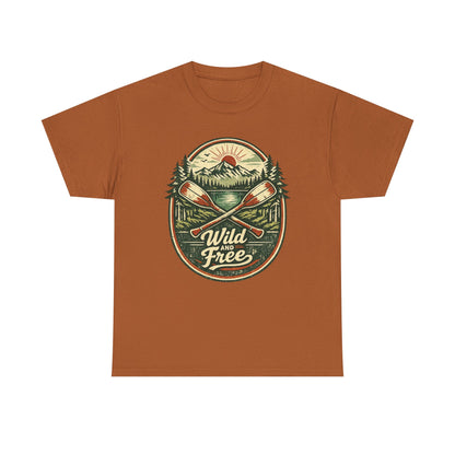 Wild and Free Badge Tee | Vintage Adventure Shirt | Outdoor Explorer Gift