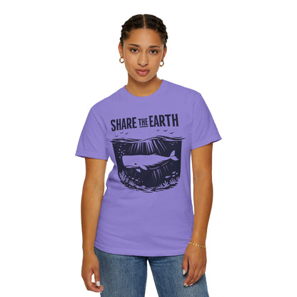 Whale Conservation Tee | Share the Earth Graphic Shirt | Ocean Wildlife Gift | Unisex