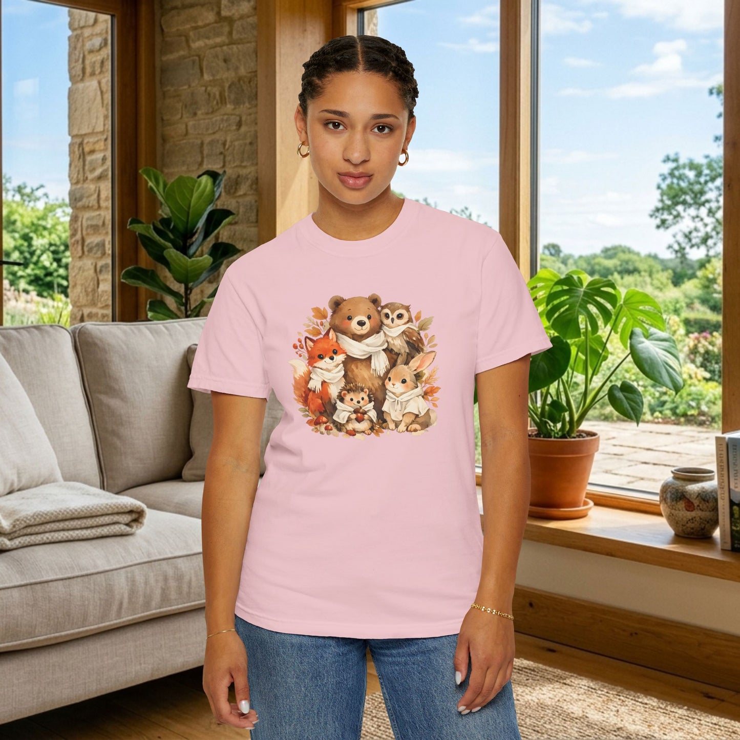 Woodland Friends Watercolor Tee | Forest Animal Gift Shirt | Wildlife Art | Nature Lover