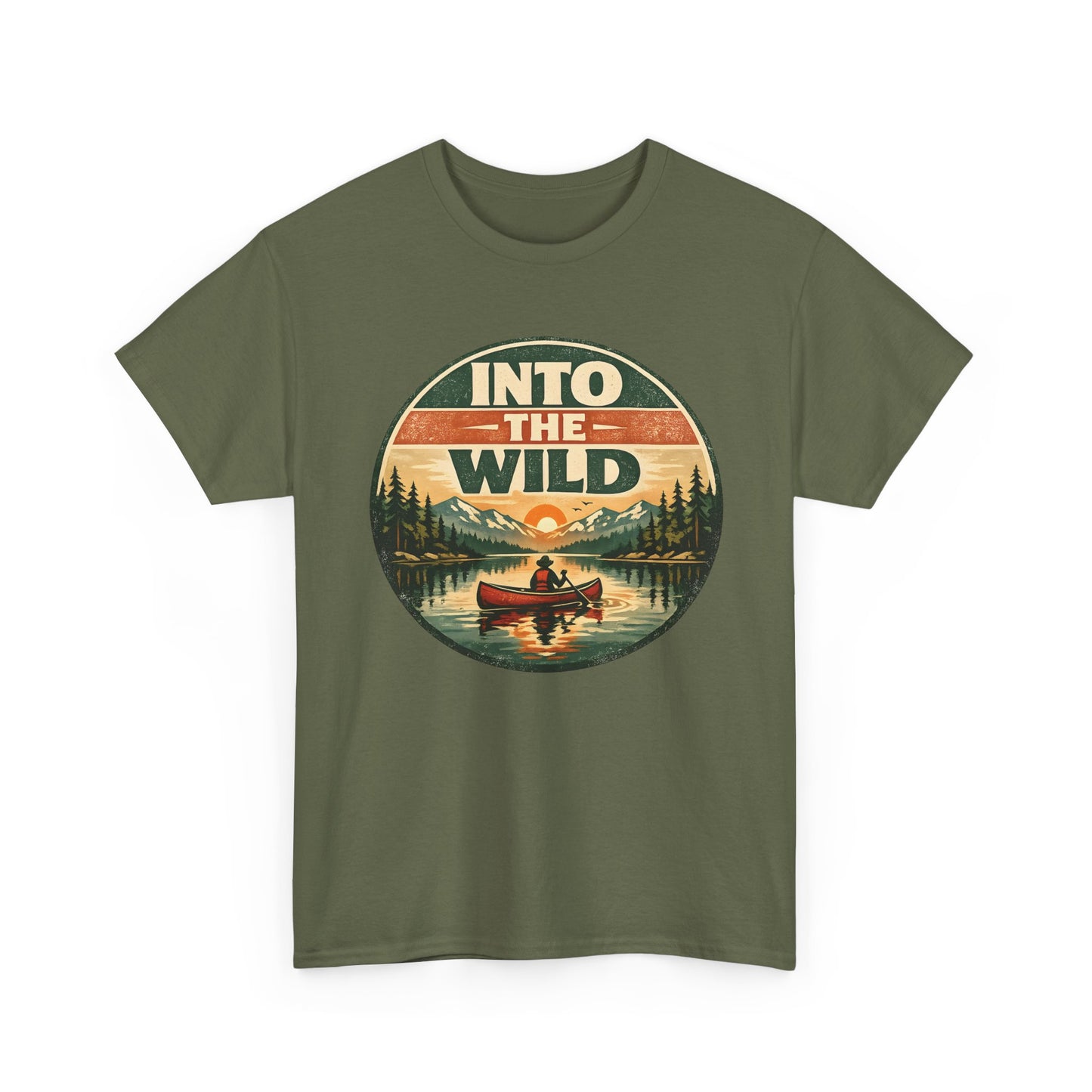 Into the Wild Canoe Badge Tee | Vintage Outdoor Graphic Shirt | Camping Adventure Gift
