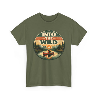 Into the Wild Canoe Badge Tee | Vintage Outdoor Graphic Shirt | Camping Adventure Gift