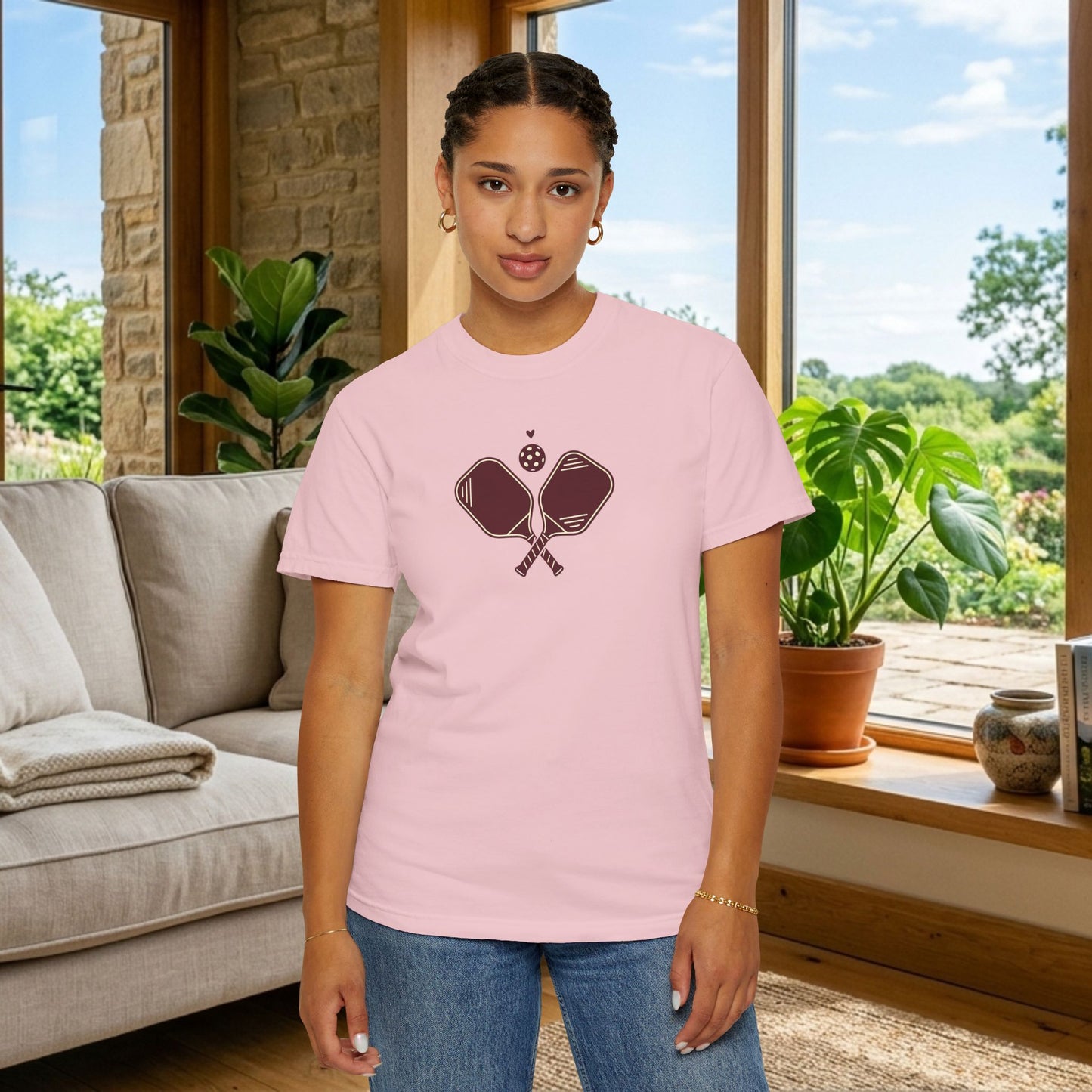 Pickleball Heart Icon Tee Pickler Love Minimalist Graphic Unisex Shirt
