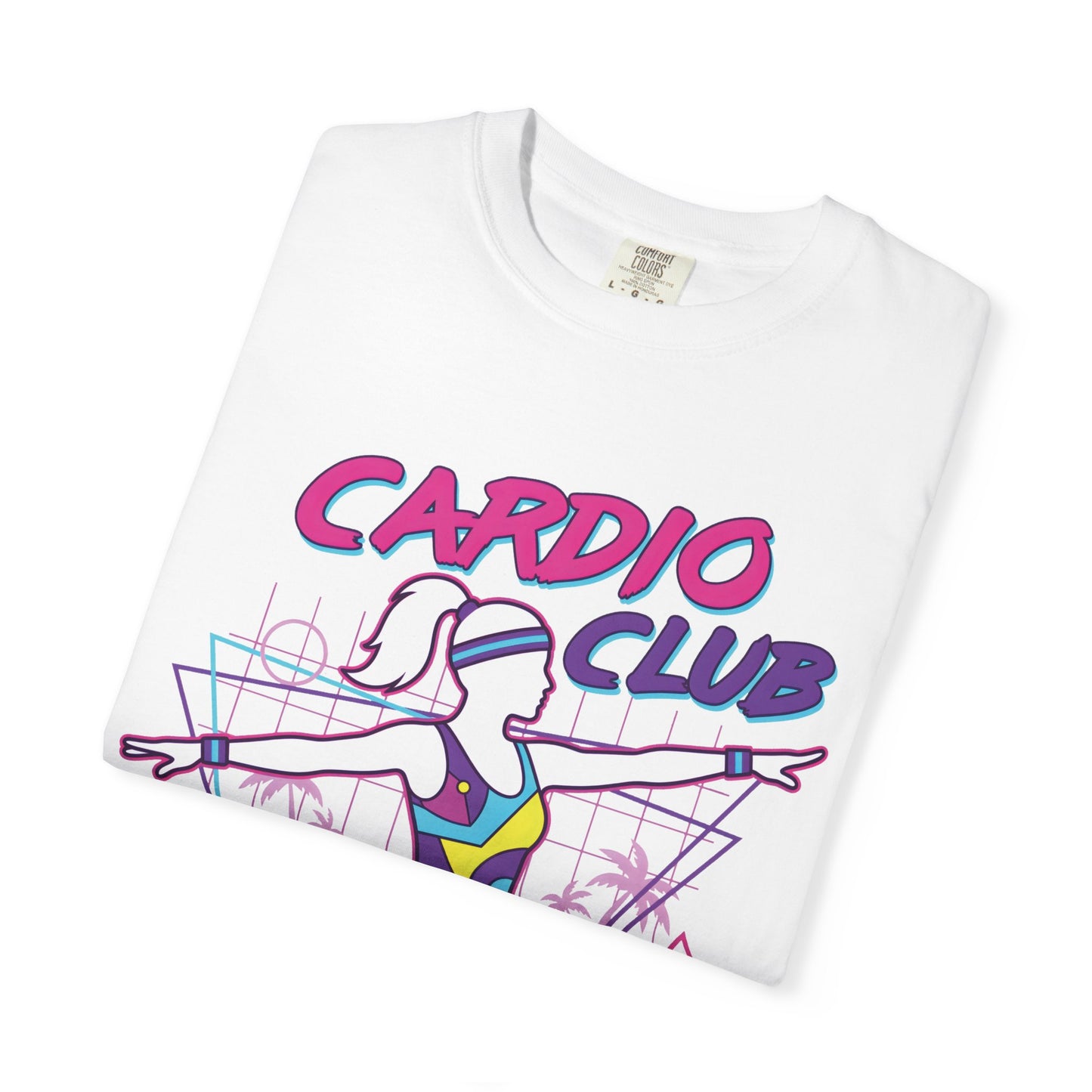 Cardio Club Retro 80s Grid Aerobics Graphic Tee | Vintage Gym Shirt Women