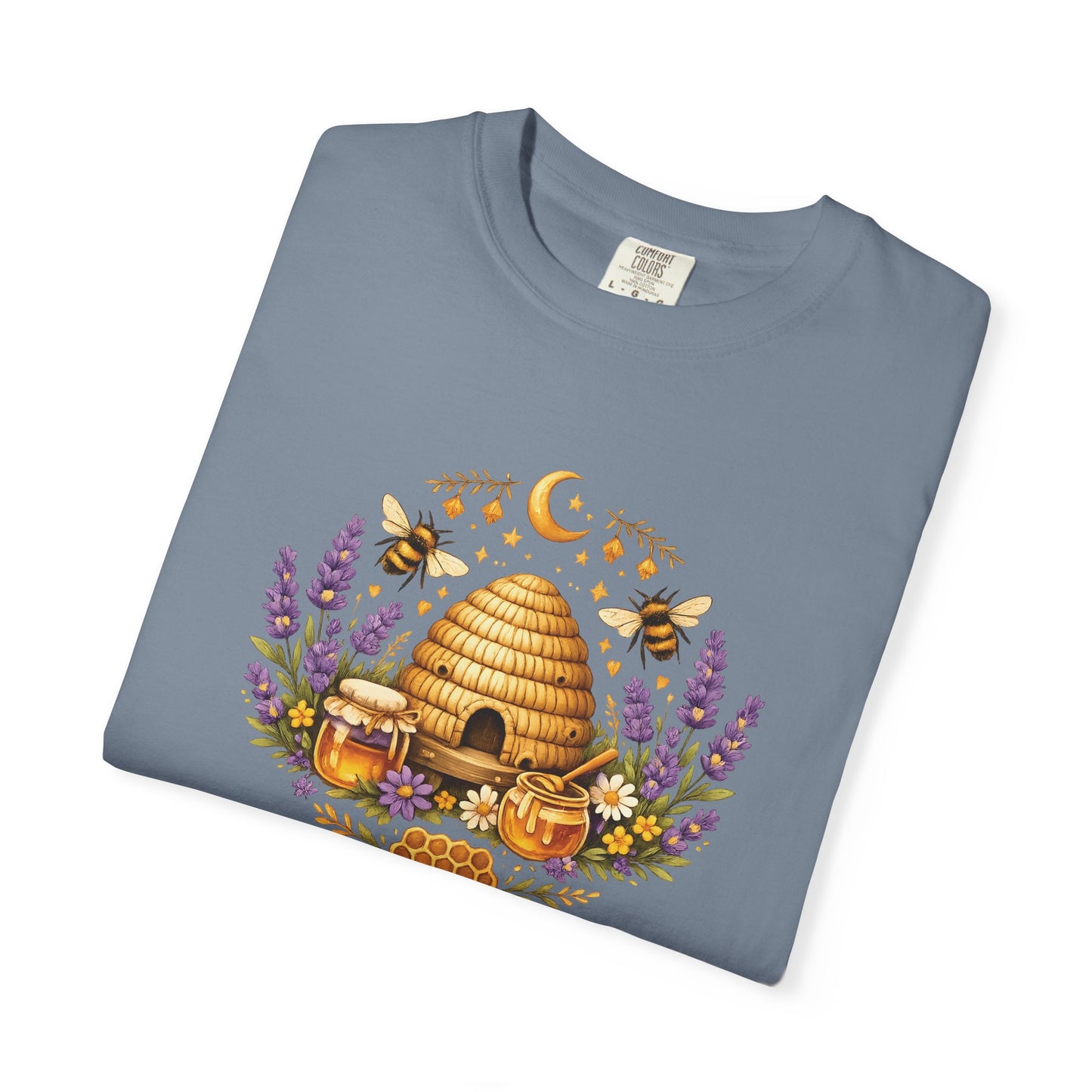 Beehive Honey and Lavender Tee | Vintage Nature Art Shirt | Botanical Garden Gift