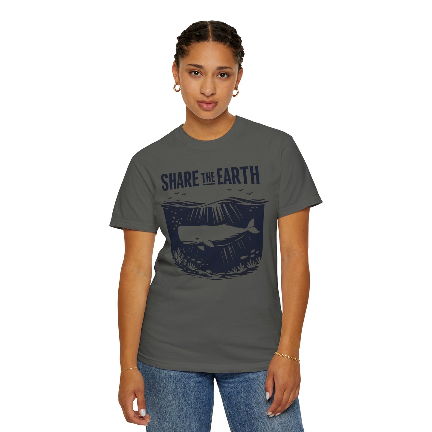 Whale Conservation Tee | Share the Earth Graphic Shirt | Ocean Wildlife Gift | Unisex