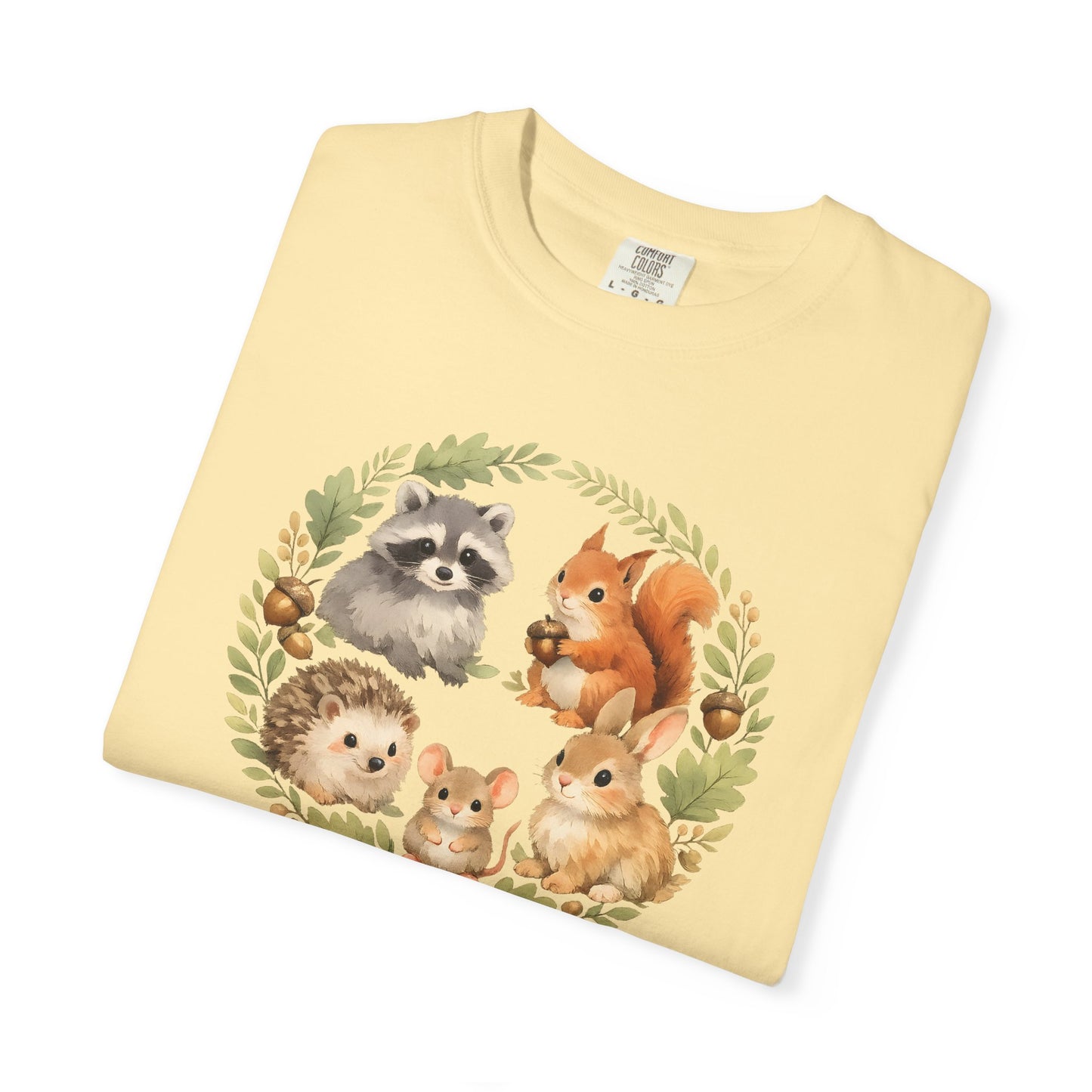 Woodland Animals Circle Watercolor Tee | Forest Creature Gift Shirt | Nature Lover