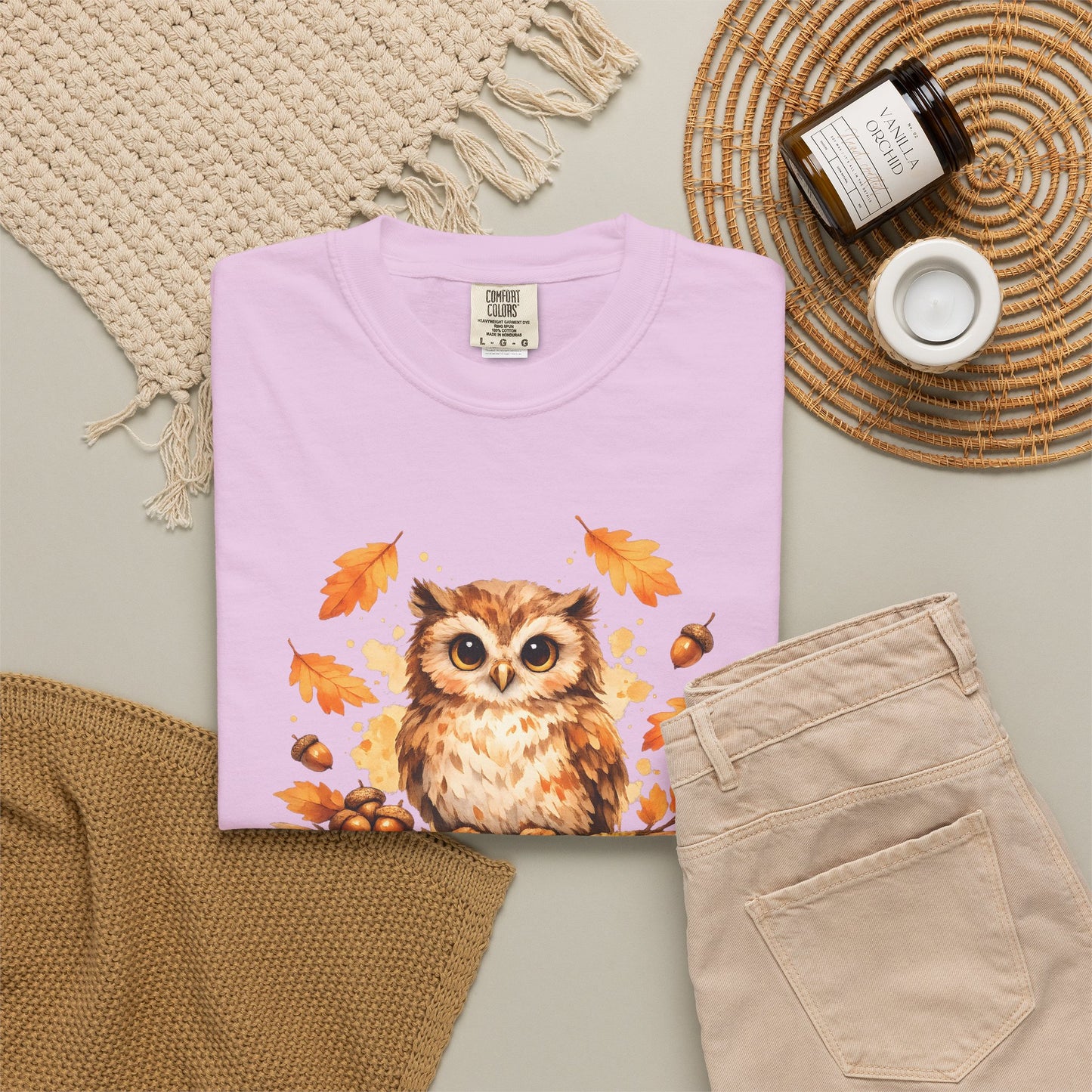 Watercolor Owl Graphic Tee | Autumn Wildlife Art Shirt | Owl Lover Gift