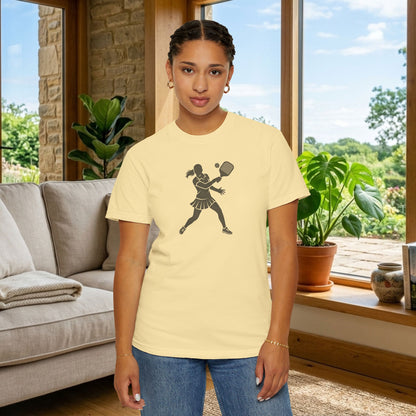 Pickleball Female Silhouette Icon Tee Minimalist Pickler Graphic Women T-Shirt