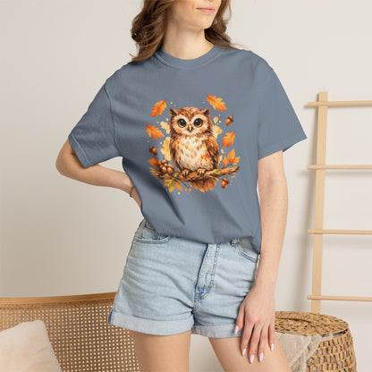 Watercolor Owl Graphic Tee | Autumn Wildlife Art Shirt | Owl Lover Gift