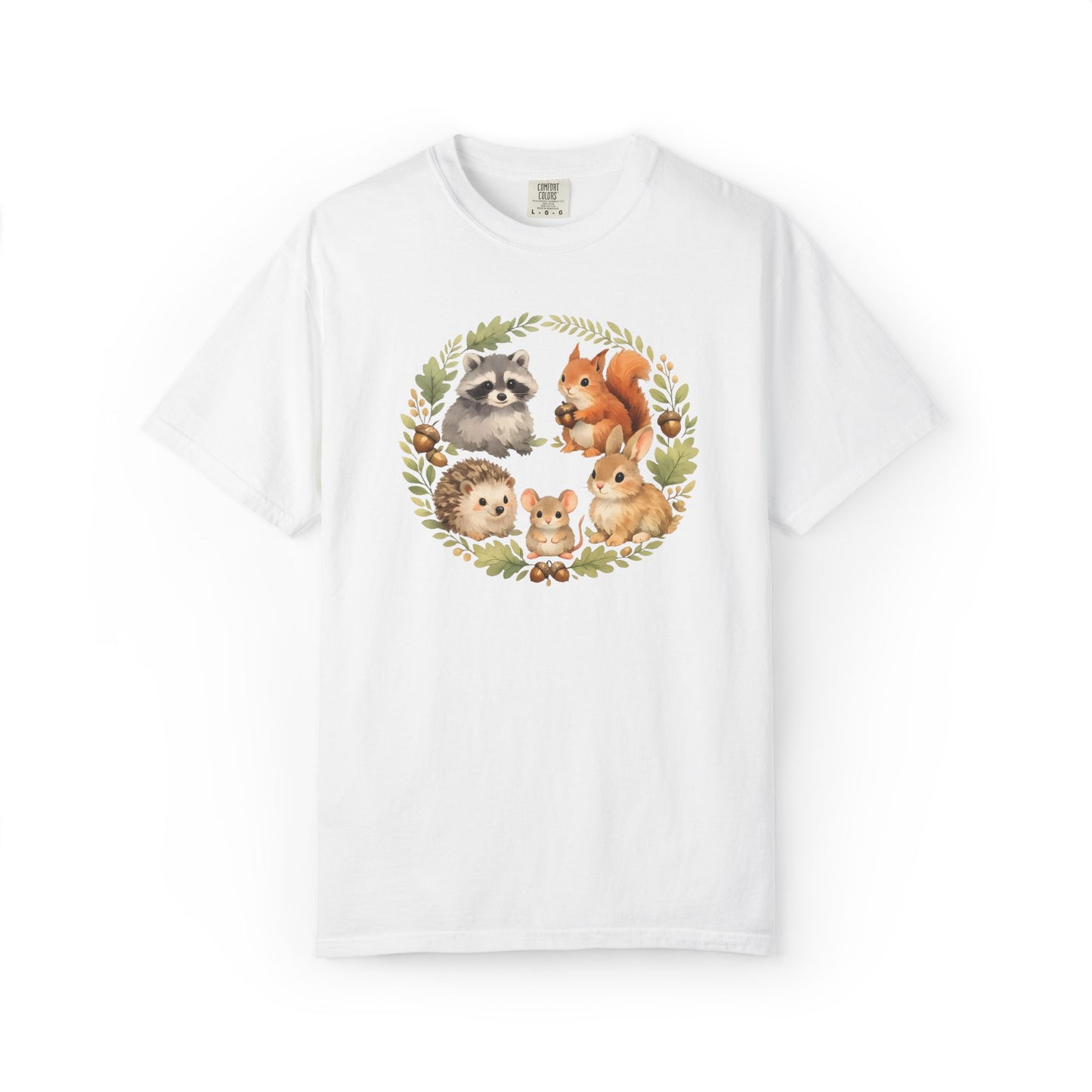 Woodland Animals Circle Watercolor Tee | Forest Creature Gift Shirt | Nature Lover
