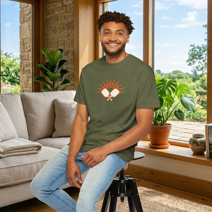 Pickleball Sun Badge Tee Pickler Vintage Minimalist Unisex Shirt