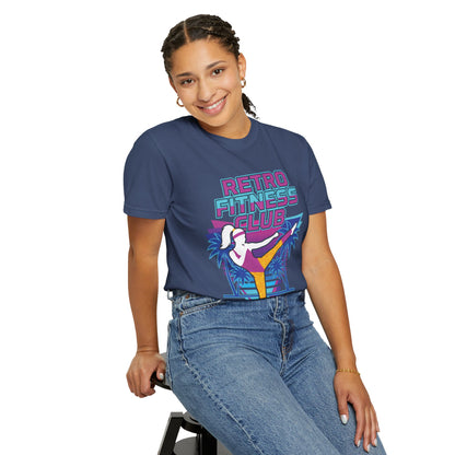 Retro Fitness Club High Kick 80s Tee | Vintage Aerobics Shirt Women