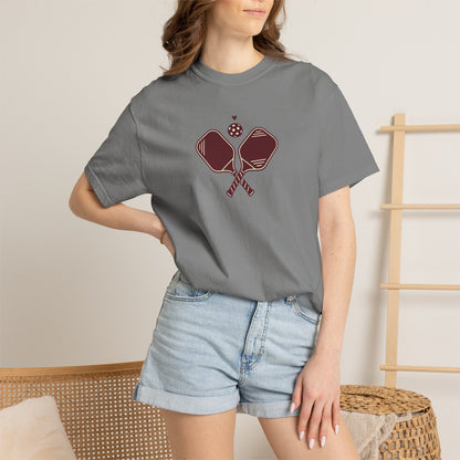 Pickleball Heart Icon Tee Pickler Love Minimalist Graphic Unisex Shirt