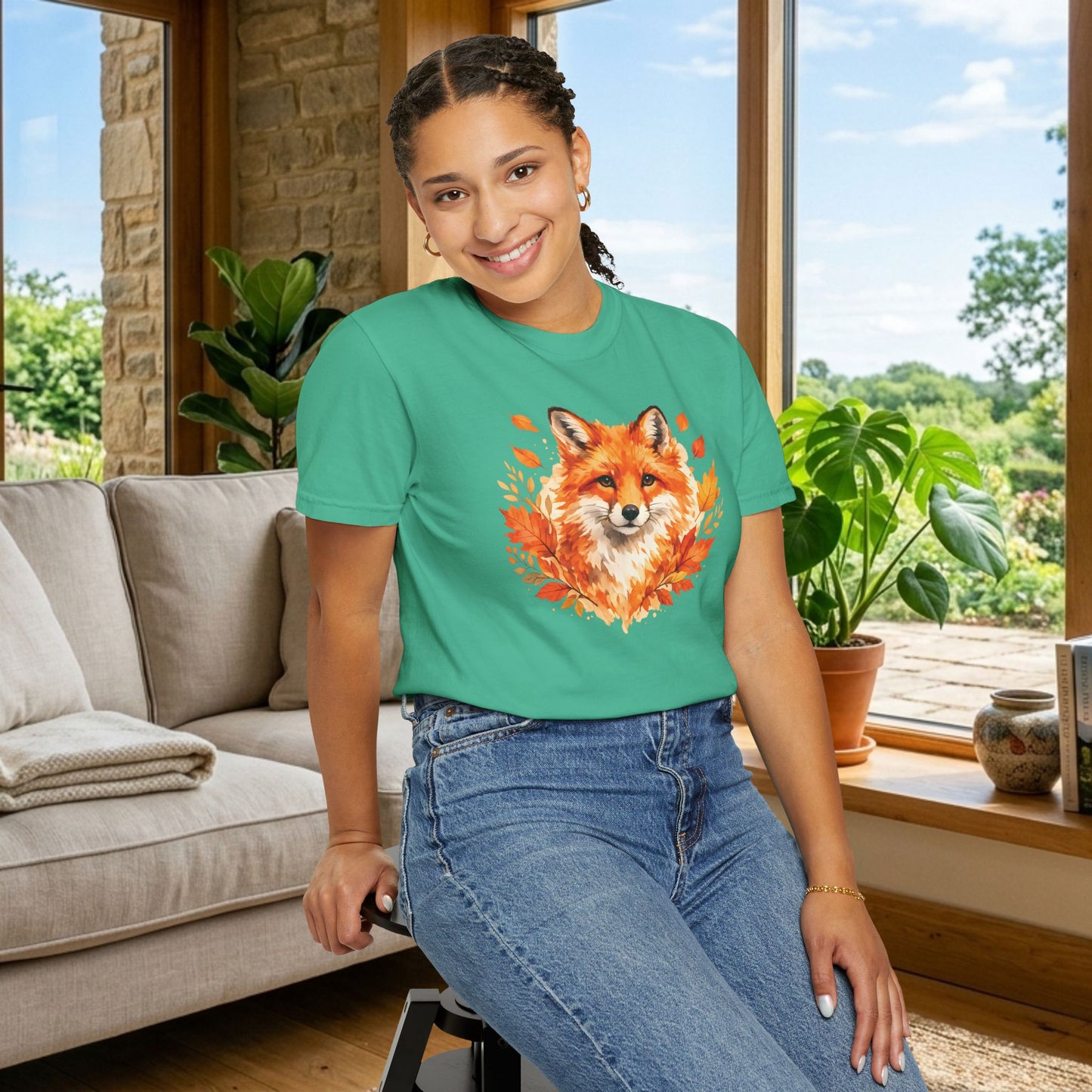 Watercolor Fox Graphic Tee | Autumn Wildlife Art Shirt | Nature Lover Gift | Unisex