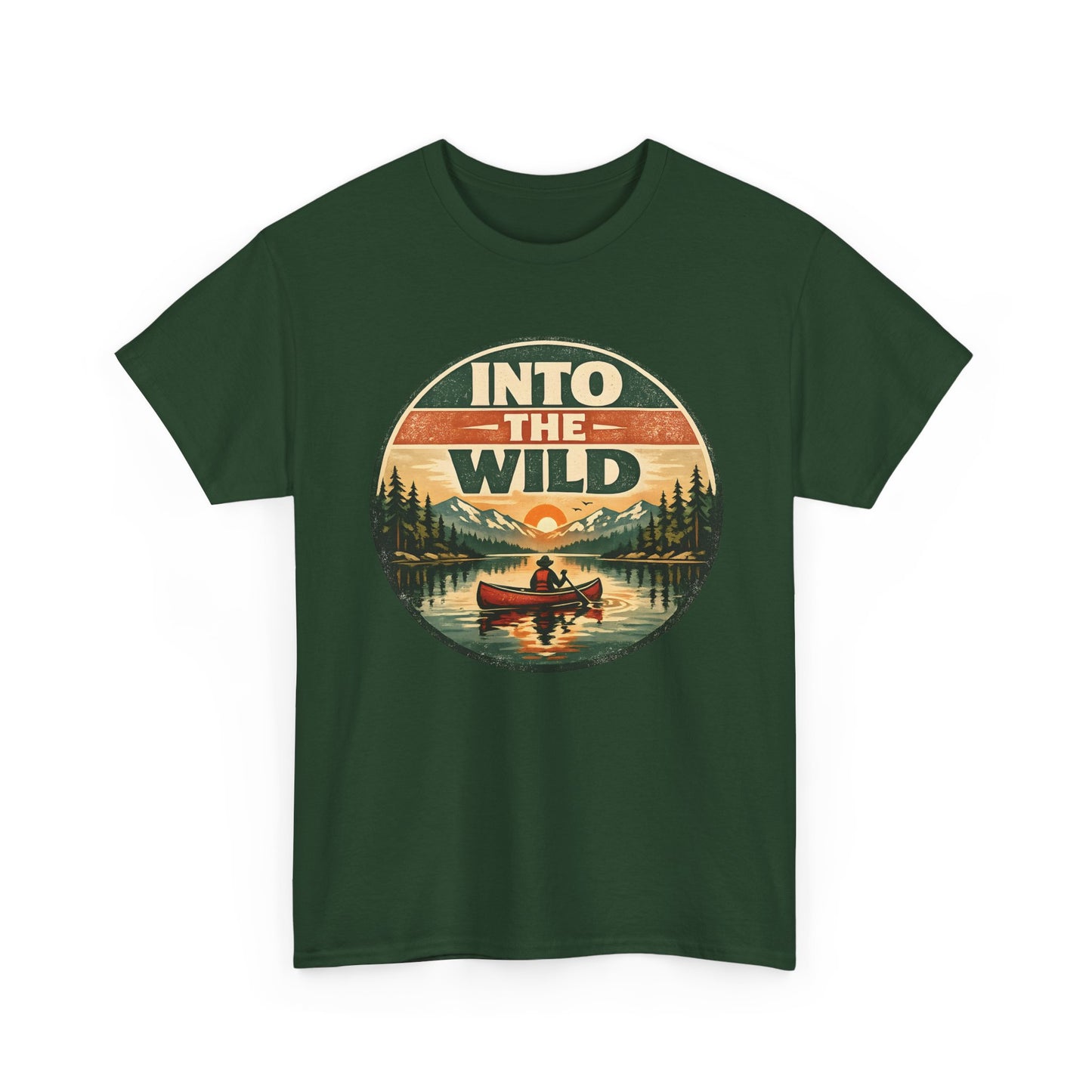 Into the Wild Canoe Badge Tee | Vintage Outdoor Graphic Shirt | Camping Adventure Gift