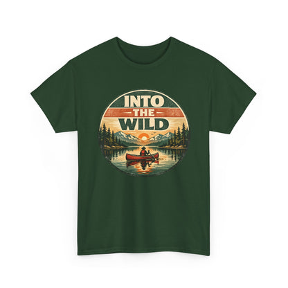 Into the Wild Canoe Badge Tee | Vintage Outdoor Graphic Shirt | Camping Adventure Gift