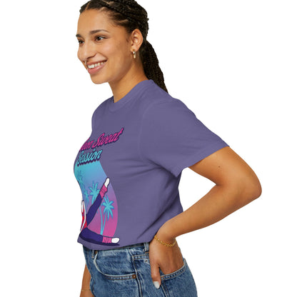 Neon Sweat Session Retro 80s Aerobics Graphic Tee | Vintage Workout Shirt