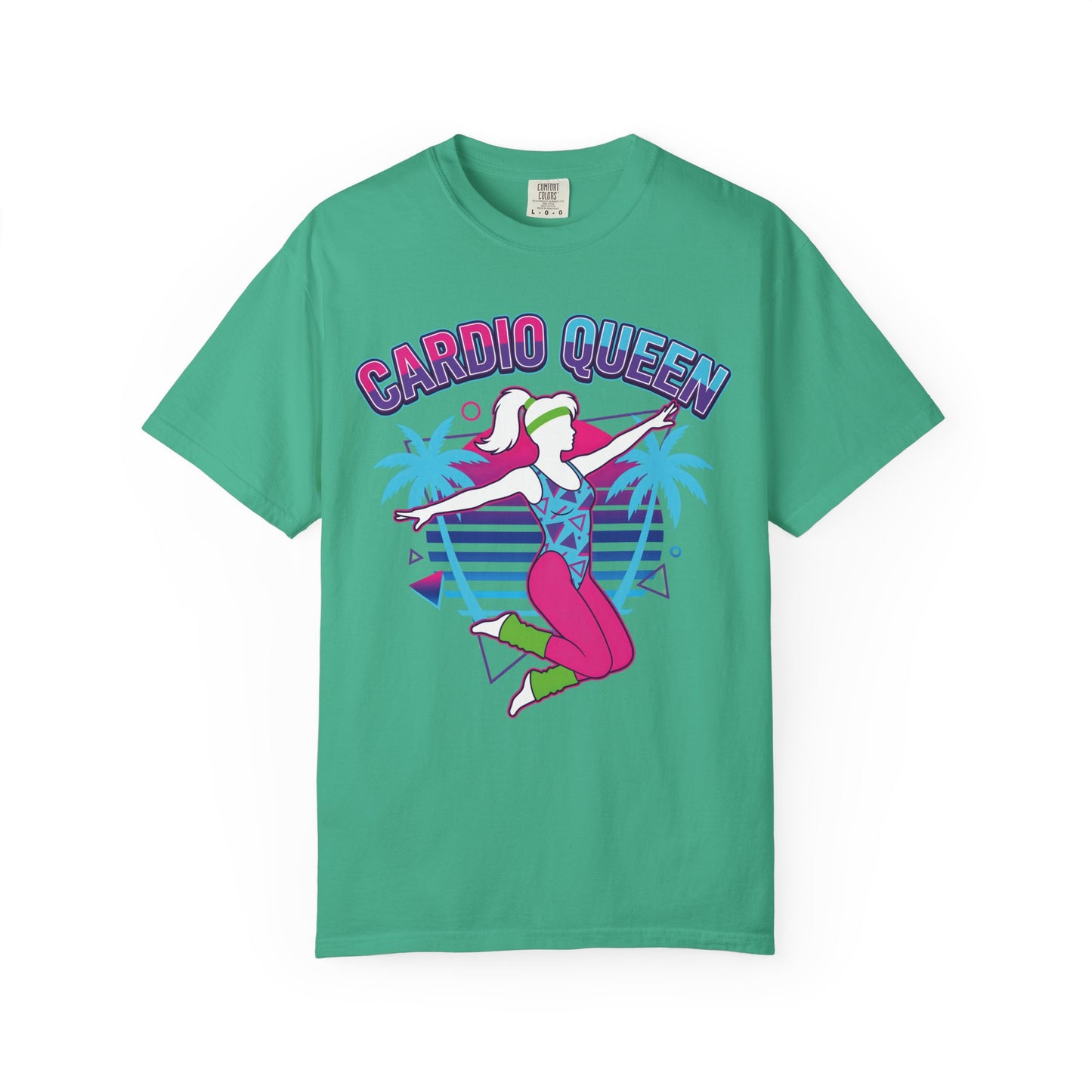 Cardio Queen Retro 80s Aerobics Graphic Tee | Vintage Workout Shirt Women