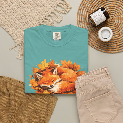 Sleeping Fox Watercolor Graphic Tee | Cozy Woodland Animal Shirt | Nature Lover Gift