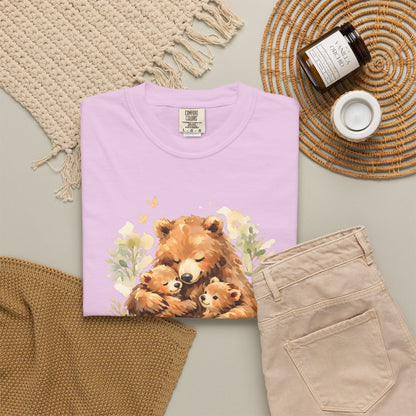 Mother Bear and Cubs Watercolor Tee | Wildlife Art Shirt | Mother Nature Gift | Unisex