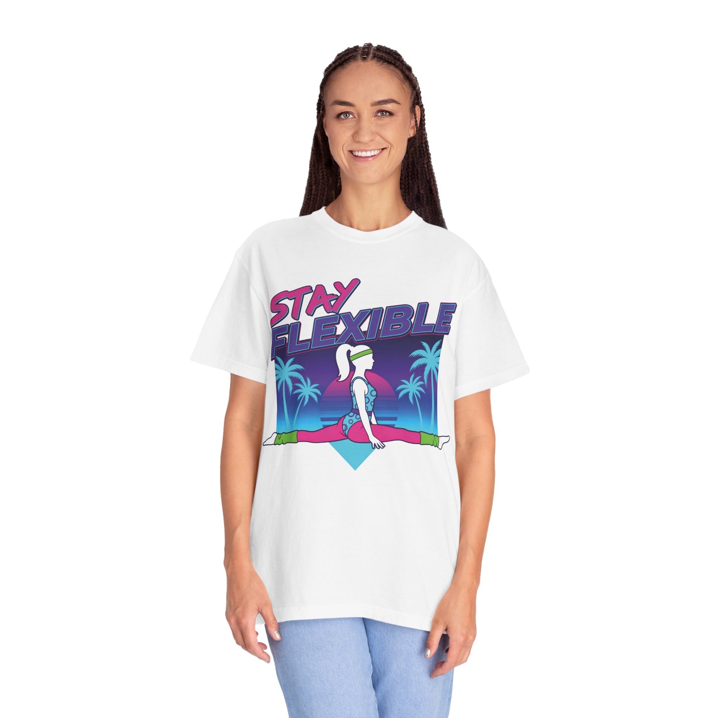 Stay Flexible Retro 80s Splits Aerobics Tee | Vintage Gym Shirt Women