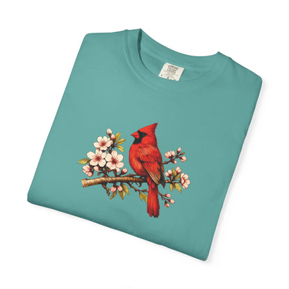 Cardinal Botanical Tee | Vintage Bird Art Shirt | Bird Watcher Gift