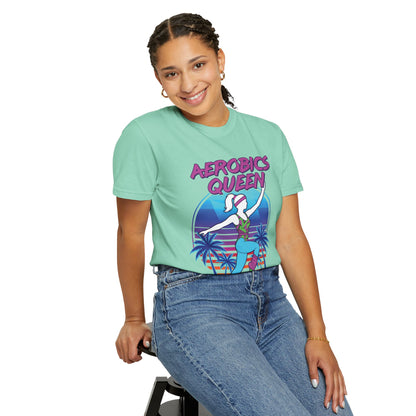 Aerobics Queen Retro 80s Dance Graphic Tee | Vintage Workout Shirt Women