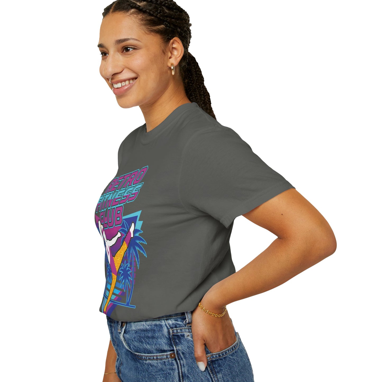 Retro Fitness Club High Kick 80s Tee | Vintage Aerobics Shirt Women