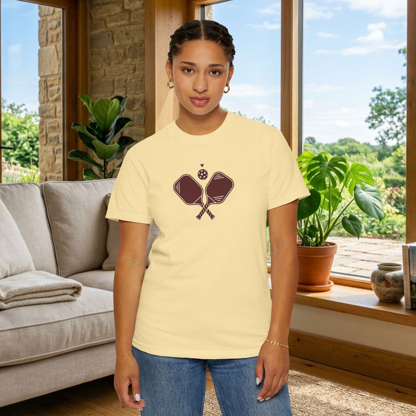 Pickleball Heart Icon Tee Pickler Love Minimalist Graphic Unisex Shirt