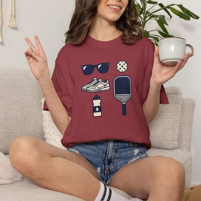 Pickleball Essentials Icon Tee Minimalist Pickler Sport Unisex Graphic Shirt